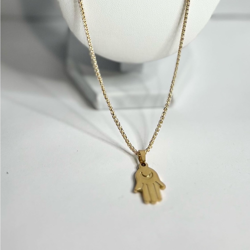 14k gold filled thin rope necklace + pendant - Picture 2 of 4